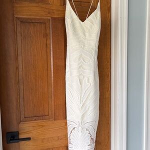 Two Sisters Elegant White Lace Dress